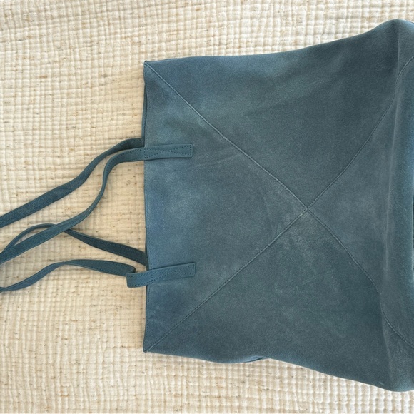 Light Blue Suede Tote Bag - Picture 4 of 6